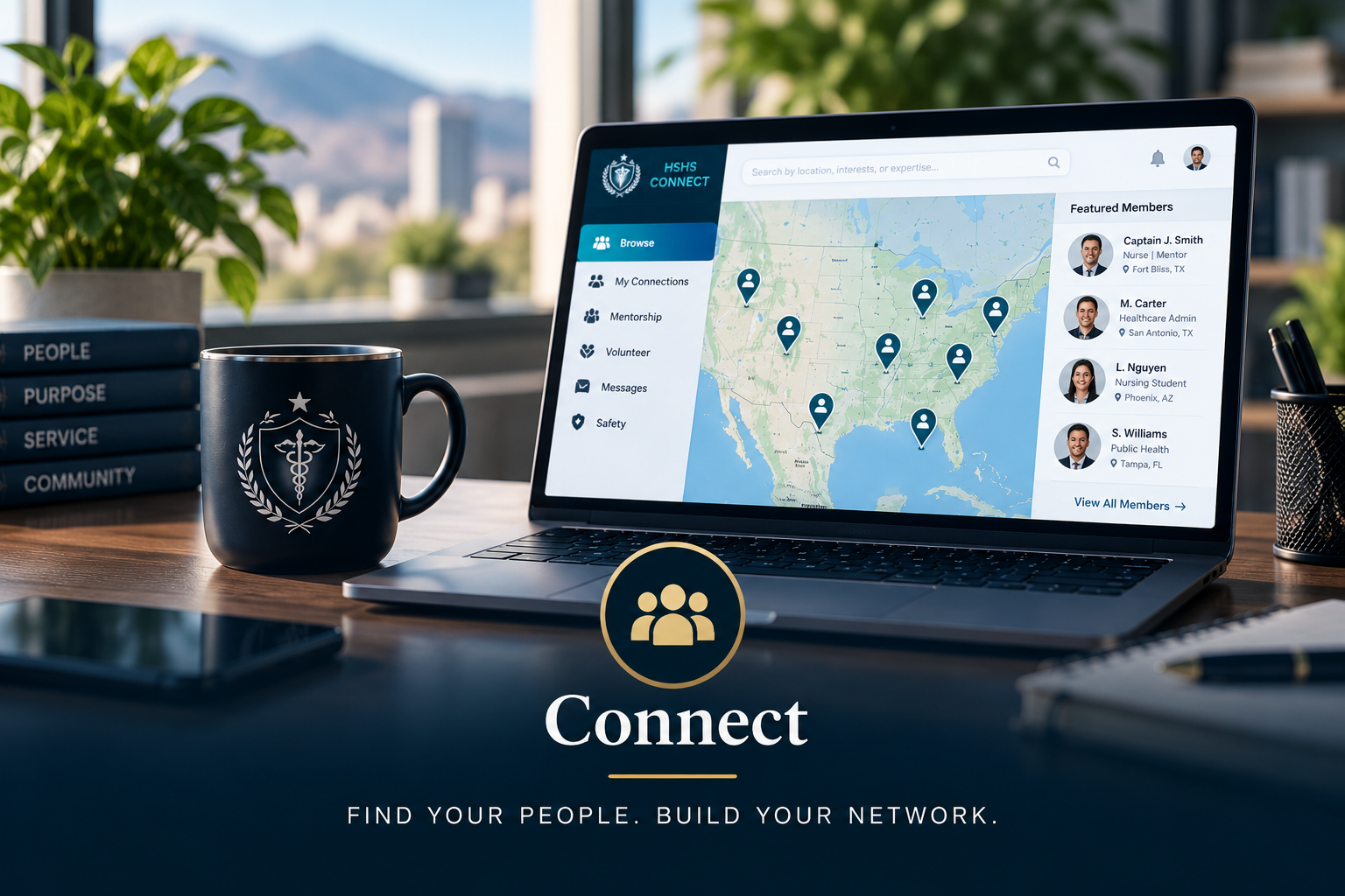 HSHS Connect member networking interface
