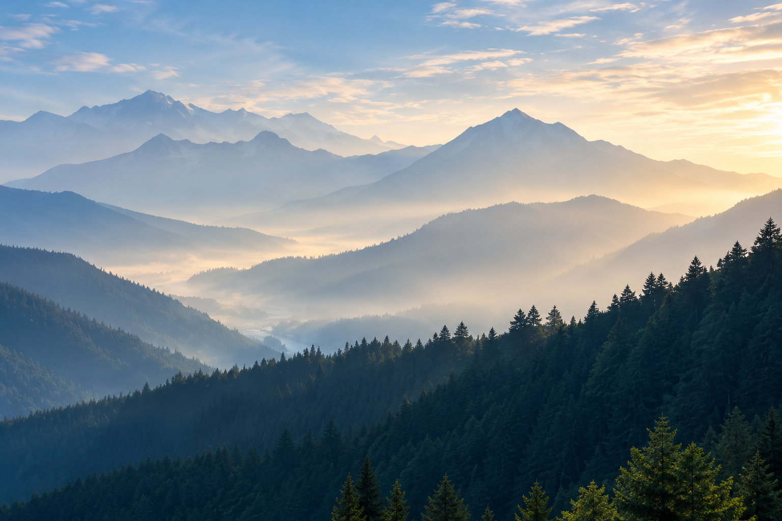 Mountain landscape representing different paths and shared purpose